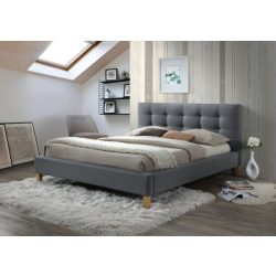   BeComfort  sivá čalúnená manželská posteľ s rámom postele 180 x 200 cm AK-02-G