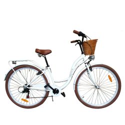   Dámsky mestský bicykel Jasmine B204-white s košíkom 28" bielá
