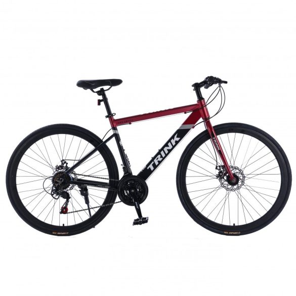 CESTNÝ HLINÍKOVÝ BICYKEL TRINK VELOCITY B700-BLUE S KOTÚČOVÝMI BRZDAMI SHIMANO červený