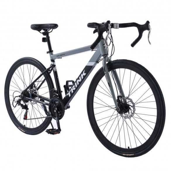 Cestný hliníkový bicykel Trink Velocity B701-Grey s kotúčovou brzdou Shimano sivá