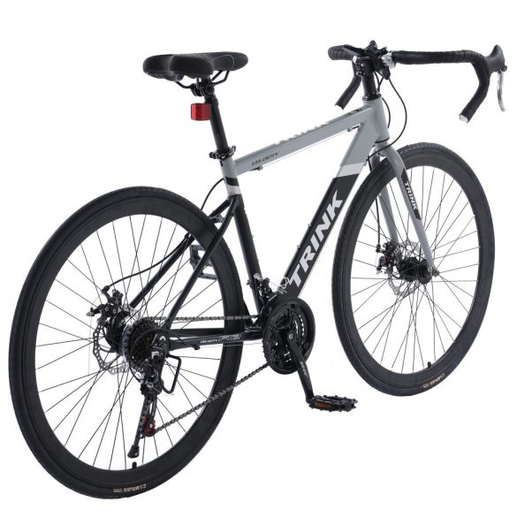 Cestný hliníkový bicykel Trink Velocity B701-Grey s kotúčovou brzdou Shimano sivá