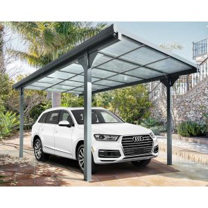 ForGarden CP-4L garáž s plochou strechou prístrešok na auto antracit  300 cm x 496 cm