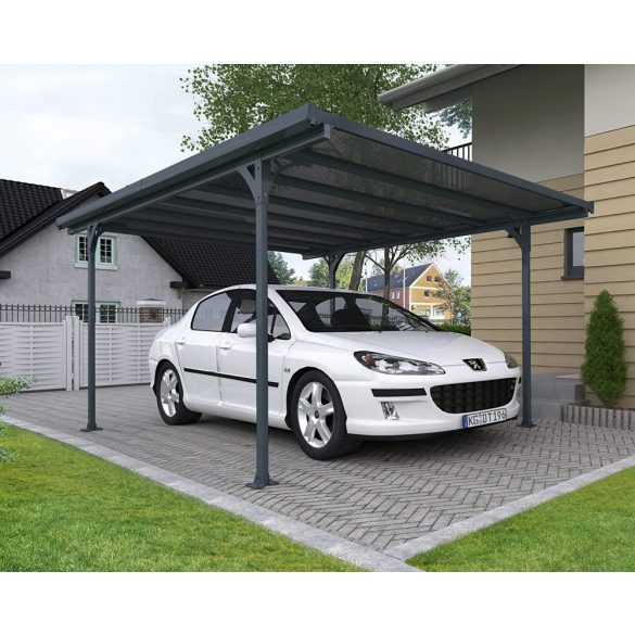 ForGarden CP-4L garáž s plochou strechou prístrešok na auto antracit  300 cm x 496 cm