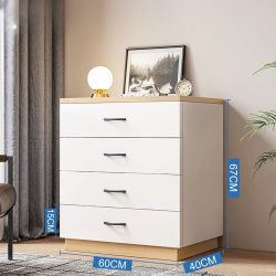   Komoda spálňa obývačka 4 zásuvkový nábytok 60x40x67 cm biela F4-Biela