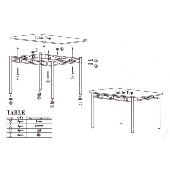 Vigor FUR-101-160S Jedálenský set 4+1 šedá