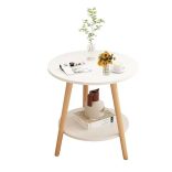 Konferenčný stolík s okrúhlou policou 50x49 cm biely FUR-1317-2