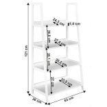 Kuchynská úložná polica 121x36x63 cm biela FUR-1704