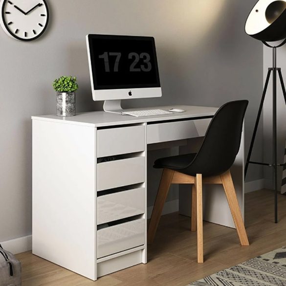Písací stôl so zásuvkami 120x55x75cm biely FUR-1706-1