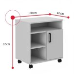 Kancelársky kontajner s kolieskami 67x42x60cm biely FUR-1707