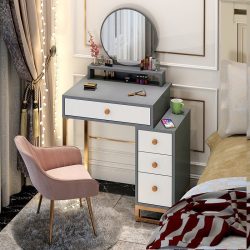 Toaletný stolík šedý BeComfort FUR-2501-G