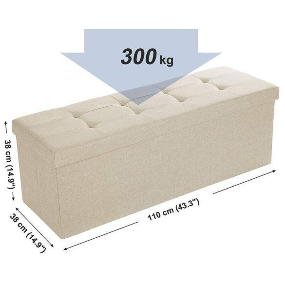 BeComfort FUR1624-2 Úložná lavica s pohodlným sedadlom 110x38x38 cm