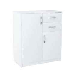   Komoda spálňa obývacia izba nábytok 2 dverová 2 zásuvková skriňa 74x85x35 cm biela FUR1662