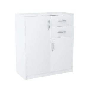 Komoda spálňa obývacia izba nábytok 2 dverová 2 zásuvková skriňa 74x85x35 cm biela FUR1662