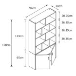 Polička na knihy 178x30x97cm čierna FUR1670-2