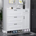 Skrinka na topánky 120x17x115cm biela FUR1671-1