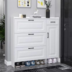 Skrinka na topánky 120x17x115cm biela FUR1671-1