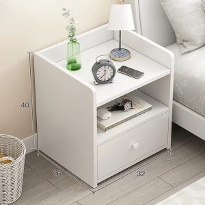 Nočný stolík so zásuvkou 32x26x40 cm biely FUR1820-1