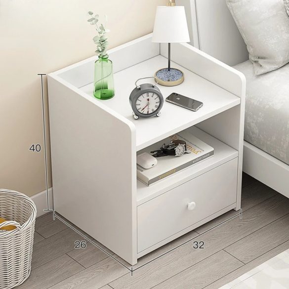 Nočný stolík so zásuvkou 32x26x40 cm biely FUR1820-1