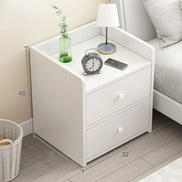 Nočný stolík s dvomi zásuvkami 32x26x40 cm biely FUR1820-2