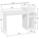 Písací stôl 100x50x80 cm biely FUR1941-1