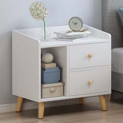   Nočná skrinka s dvoma zásuvkami 43x30x48cm biela FUR1976-2