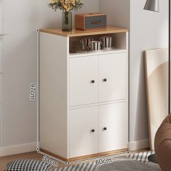   Komoda do spálne obývacej izby nábytok 4-dverová skriňa 60x34x97cm biela FZ04