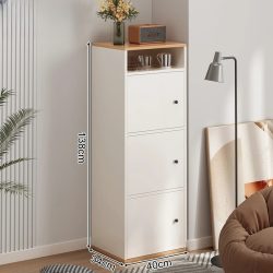   Komoda do spálne obývacej izby nábytok 3-dverová skriňa 40x34x138cm biela FZ05