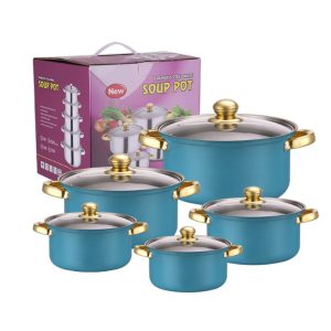 10-dielna sada nerezového riadu modrá G17