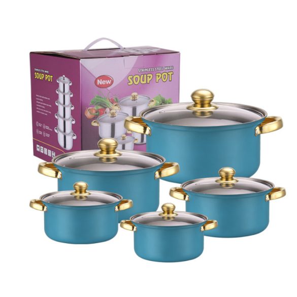 10-dielna sada nerezového riadu modrá G17