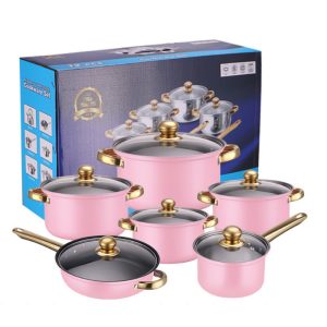 12-dielna sada nerezového riadu ružová G20