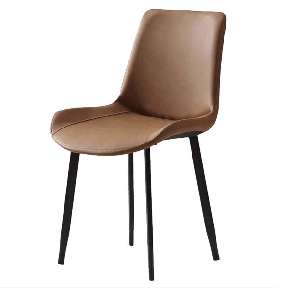 Škandinávska umelá koža jedálenská stolička hnedá 52 x 56 x 82 cm HA02-B
