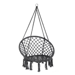 Závesné hojdacie kreslo 80 x 144 cm čierne HNG-BLACK