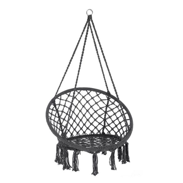 Závesné hojdacie kreslo 80 x 144 cm čierne HNG-BLACK