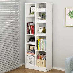 Polička na knihy 53x20x150cm biela KC01