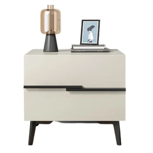 Nočný stolík s 2 zásuvkami 40x41x44 cm biely KD-WHITE