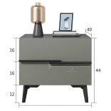 Nočný stolík s 2 zásuvkami 40x41x44 cm biely KD-WHITE