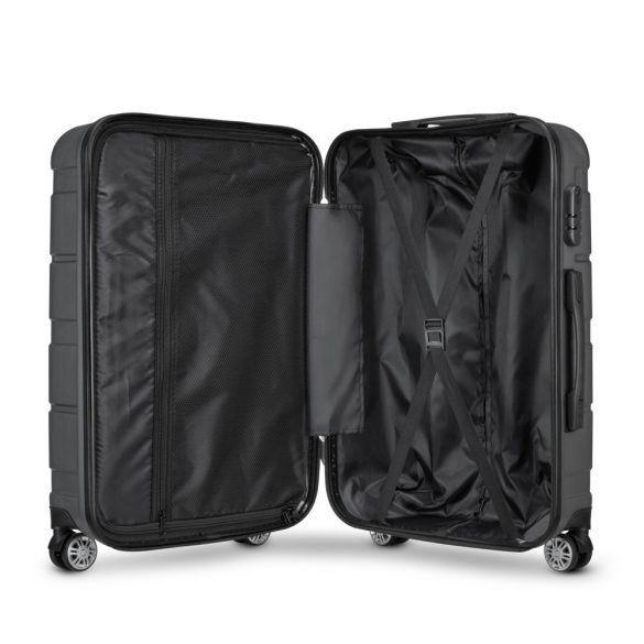 BeComfort L01-G-55, ABS kožená batožina na kolieskach, sivá 55 cm