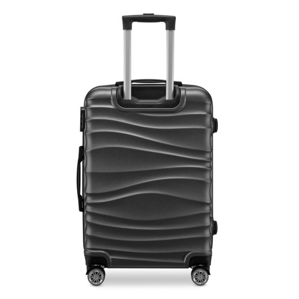 BeComfort L02-G 3-dielna ABS kožená batožinová sada na kolieskach, sivá (55cm+65cm+75cm)