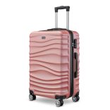 BeComfort L02-R-75, ABS cestovný kufor na kolieskach, Rosegold 75cm-115L
