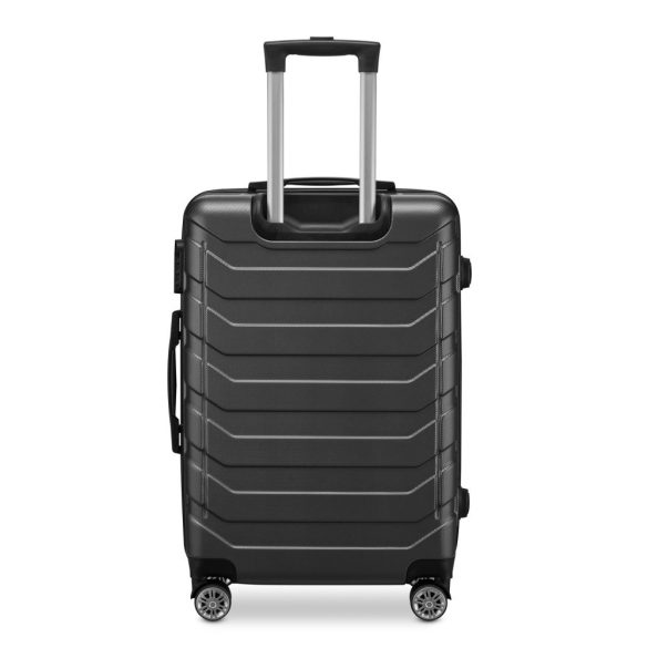 BeComfort L03-G 3-dielna ABS kožená batožinová sada na kolieskach, sivá (55cm+65cm+75cm)
