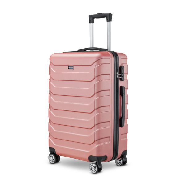 BeComfort L03-R-55, ABS kožená batožina na kolieskach, ružovozlatá 55 cm