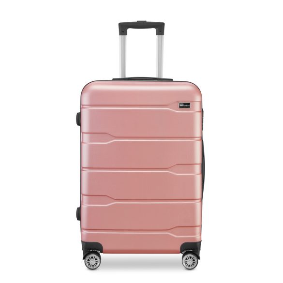 BeComfort L03-R-65, ABS cestovný kufor na kolieskach, Rosegold 65cm-79L