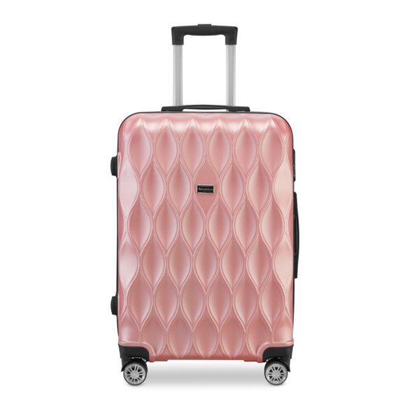 BeComfort L04-R-65, ABS kožená batožina na kolieskach, ružovozlatá 65 cm