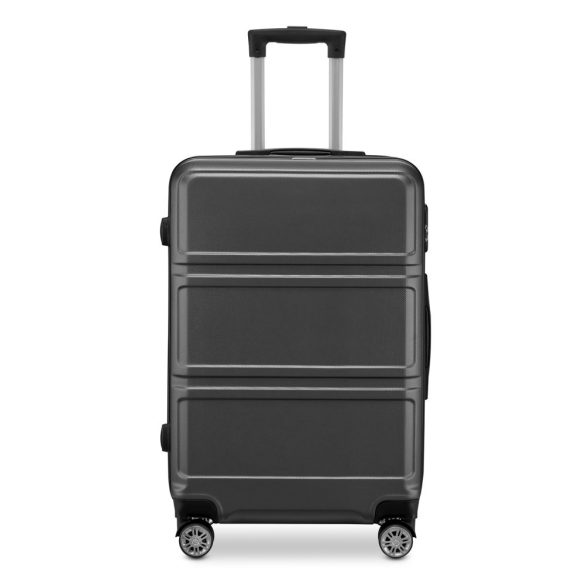 BeComfort L05-G-65, ABS kožená batožina na kolieskach, sivá 65 cm