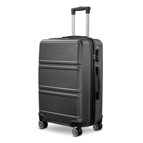 BeComfort L05-G 3-dielna ABS kožená batožinová sada na kolieskach, sivá (55cm+65cm+75cm)