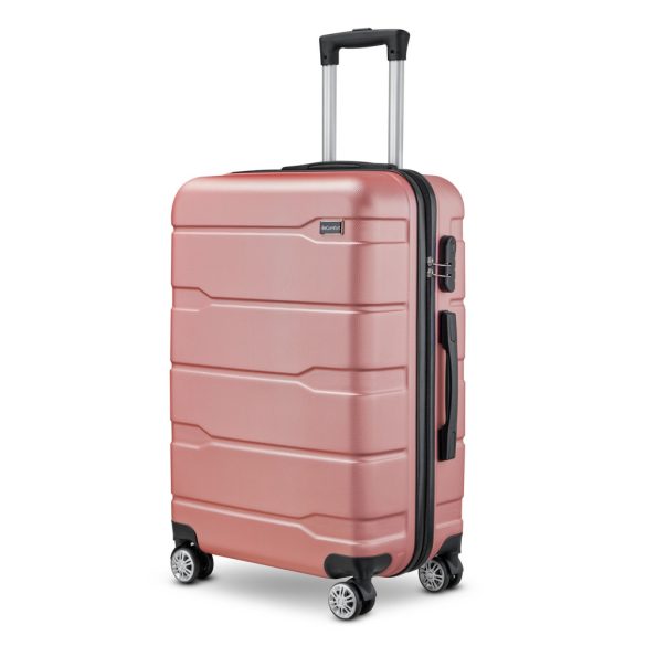 BeComfort L06-R-55, ABS kožená batožina na kolieskach, ružovozlatá 55 cm