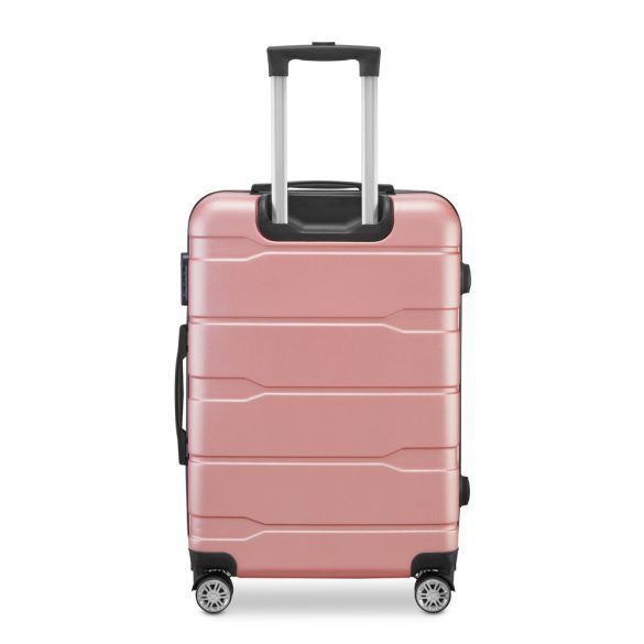 BeComfort L06-R 4-dielna ABS kožená batožinová sada na kolieskach, ružovozlatá (45cm+55cm+65cm+75cm)