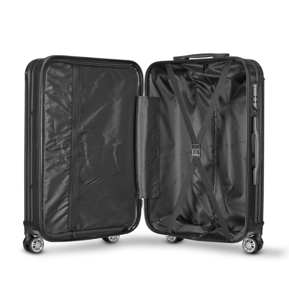 BeComfort L07-G 3-dielna ABS kožená batožinová sada na kolieskach, sivá (55cm+65cm+75cm)