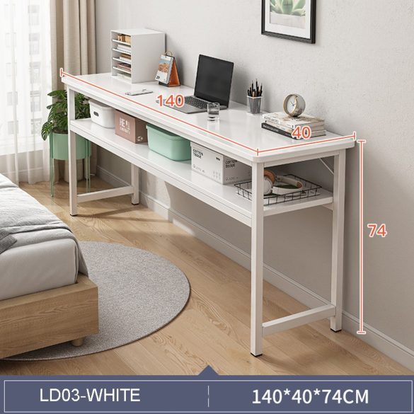 Počítačový stolík 140 x 40 x 74 cm biely LD03-White