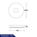 LMP9 stropné krištáľové luxusné LED svietidlo 36W čierne 40cm